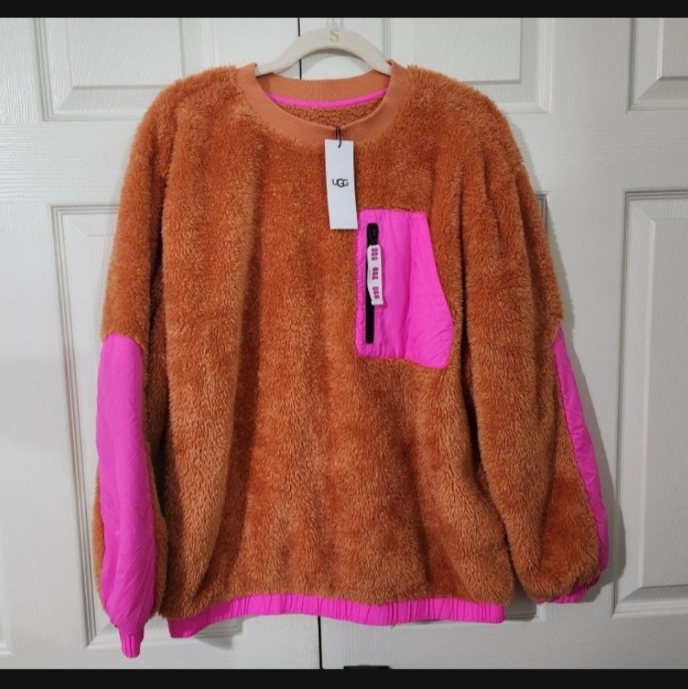 UGG Brown And Pink Fleece Sweater